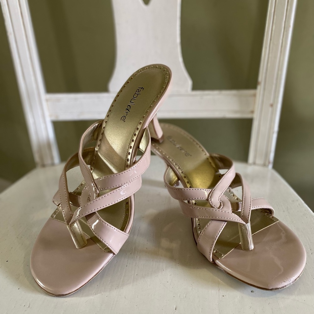 Women’s Fabulare Nude Pump Dress Sandals Size 10